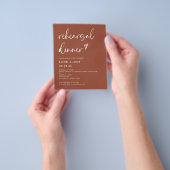 Prospectus 11,4 Cm X 14,2 Cm Budget Terracotta Rust Rehearer Dîner Invitation (main)