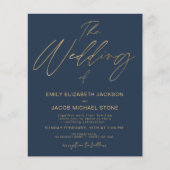 Prospectus 11,4 Cm X 14,2 Cm Budget The Wedding of Gold Navy Blue (Devant)