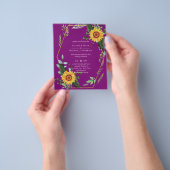 Prospectus 11,4 Cm X 14,2 Cm BUDGET Tournesols rustiques Vert Feuille Mariage (main)