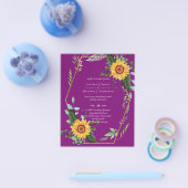 Prospectus 11,4 Cm X 14,2 Cm BUDGET Tournesols rustiques Vert Feuille Mariage (Simple)