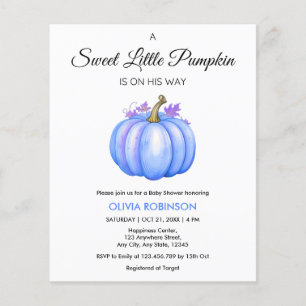 Prospectus 11,4 Cm X 14,2 Cm Budget Un Petit Citrouille Baby shower Invitation