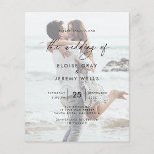 Prospectus 11,4 Cm X 14,2 Cm Budget Wedding Invitation  Flyer