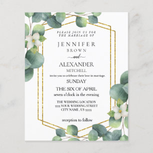 Prospectus 11,4 Cm X 14,2 Cm Budget Wedding Invite Rustic foliage eucalyptus