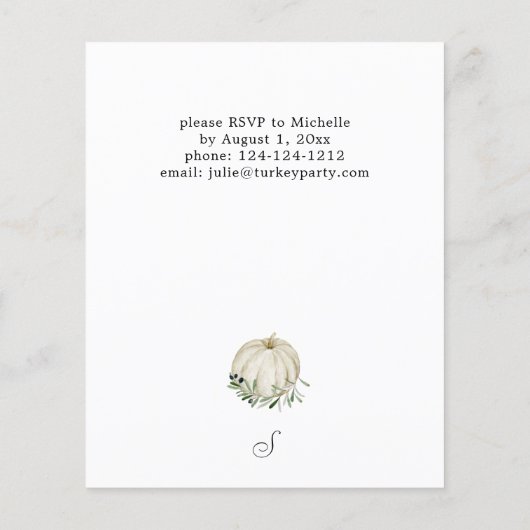 Prospectus 11,4 Cm X 14,2 Cm Budget White Citrouille Friendsgiving (Dos)