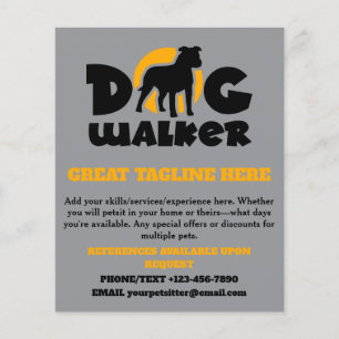 Prospectus 11,4 Cm X 14,2 Cm Bulldog Logo Chien Walker Animal Sitting Flyer