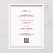 Prospectus 11,4 Cm X 14,2 Cm Burgundy classique Élégant Faire-part de mariage b (Dos)