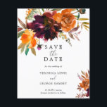 Prospectus 11,4 Cm X 14,2 Cm Burnt Orange Rustic Budget Mariage Enregistrer la<br><div class="desc">Mariage boho rustique à budget floral enregistrer le prospectus de date avec un bouquet floral aquarelle peint avec des tons chauds et terreux d'orange brûlée, de terre cuite et de bordeaux profond avec un peu de verdure. Cet élégant Save the Date avec les nuances riches de l'automne est idéal pour...</div>