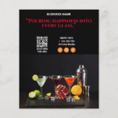 Prospectus 11,4 Cm X 14,2 Cm Business Cocktail Event | Black Modern Party (Dos)