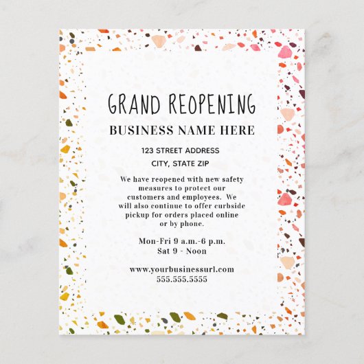 Prospectus 11,4 Cm X 14,2 Cm Business Grand Réouverture Couverture Couverture T (Devant)