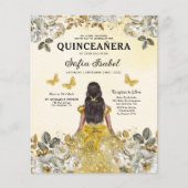 Prospectus 11,4 Cm X 14,2 Cm Butterfly Floral Budget Princess Quinceanera (Devant)