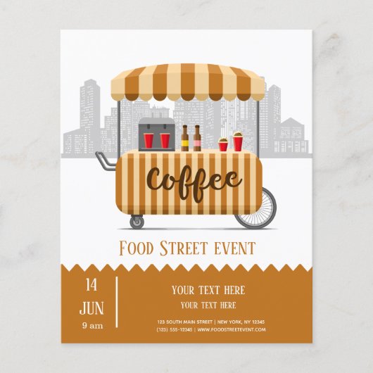 Prospectus 11,4 Cm X 14,2 Cm Café cappuccino de rue (Devant)