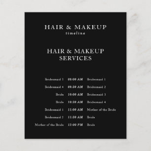 Prospectus 11,4 Cm X 14,2 Cm Calendrier Maquillage Coiffure Mariage Budget Noir