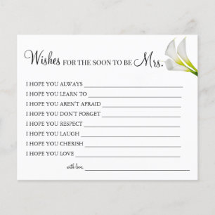 Prospectus 11,4 Cm X 14,2 Cm Calla Lily souhaite que le prochain sera la carte