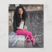 Prospectus 11,4 Cm X 14,2 Cm Calligraphie Budget Diplômé Photo Moderne Annonce (Devant)