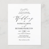 Prospectus 11,4 Cm X 14,2 Cm Calligraphie moderne Budget Mariage Invitations (Devant)