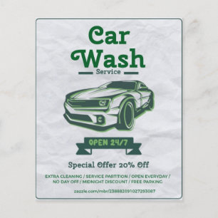 Prospectus 11,4 Cm X 14,2 Cm Car wash offer 24/7