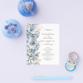 Prospectus 11,4 Cm X 14,2 Cm Carte Budget Floral Wedding Program. (Simple)