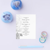 Prospectus 11,4 Cm X 14,2 Cm Carte Budget Silver Rose Wedding Program. (Simple)