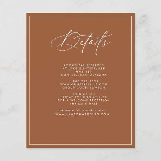 Prospectus 11,4 Cm X 14,2 Cm Carte Budget TerracottaDetails (Devant)