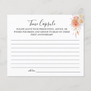 Prospectus 11,4 Cm X 14,2 Cm Carte d'anniversaire du mariage Floral Time Capsul