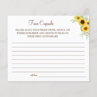 Prospectus 11,4 Cm X 14,2 Cm Carte d'anniversaire du mariage Sunflower Time Cap