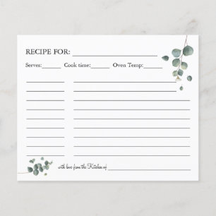 Prospectus 11,4 Cm X 14,2 Cm Carte de recette de verdure d'eucalyptus
