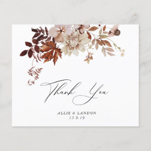 Prospectus 11,4 Cm X 14,2 Cm CARTE DE REMERCIEMENTS d'automne du budget