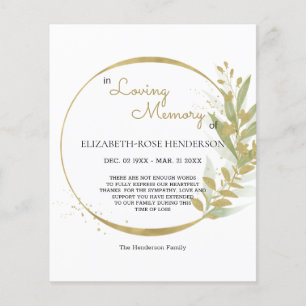 PROSPECTUS 11,4 CM X 14,2 CM CARTE DE REMERCIEMENTS DE SYMPATHIE FLORALE BUDGET