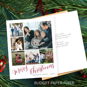 Prospectus 11,4 Cm X 14,2 Cm Carte de vacances de Noël de collage photo budget