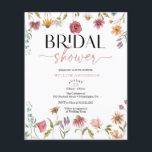 Prospectus 11,4 Cm X 14,2 Cm Carte d'invitation Bohème pour une fête de mariage<br><div class="desc">Cette conception présente un délicat bouquet de fleurs sauvages peintes à la main et de verdure accompagné d'une combinaison charmante de polices modernes et rustiques. Découvrez l'ensemble de la collection pour plus d'éléments assortis !</div>