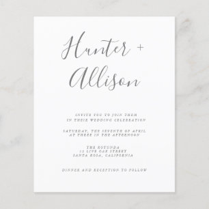 Prospectus 11,4 Cm X 14,2 Cm Carte d'invitation de mariage à budget  Flyer