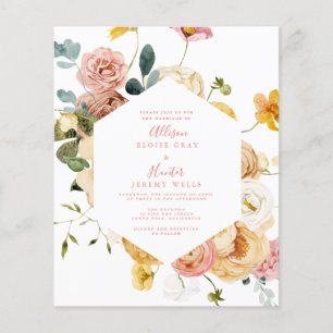 Prospectus 11,4 Cm X 14,2 Cm Carte d'invitation de mariage à petit budget