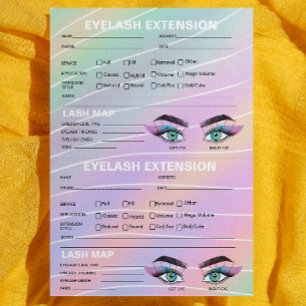 Prospectus 11,4 Cm X 14,2 Cm Carte du dossier client Hologram Lash tendance