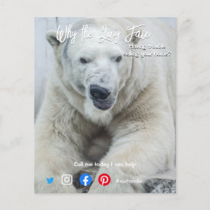 Prospectus 11,4 Cm X 14,2 Cm carte postale de l'immobilier long visage blanc ou