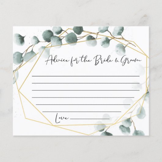 Prospectus 11,4 Cm X 14,2 Cm Cartes de conseil Mariage Eucalyptus (Devant)