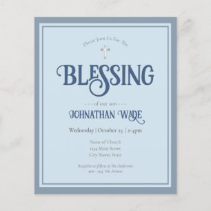 Prospectus 11,4 Cm X 14,2 Cm Cartes d'invitation Budget Baby Blessing
