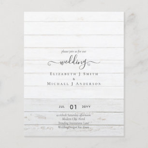 Prospectus 11,4 Cm X 14,2 Cm Cartes d'INVITATION de mariage couleur typographie
