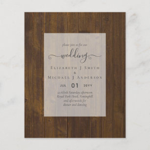 Prospectus 11,4 Cm X 14,2 Cm CARTES D'INVITATION DE MARIAGE ÉCONOMIQUES - Écrit