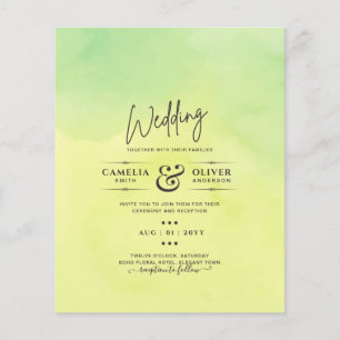 Prospectus 11,4 Cm X 14,2 Cm Cartes d'invitation de mariage OMBRE Tout-en-un Bu