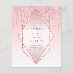 Prospectus 11,4 Cm X 14,2 Cm Cartes d'invitation pour les 40 ans d'ELLE Fille G