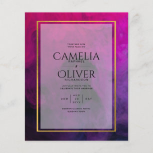 Prospectus 11,4 Cm X 14,2 Cm Carton de mariage INVITATION d'encre Magenta Viole