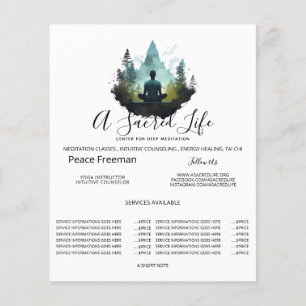 Prospectus 11,4 Cm X 14,2 Cm Centre Intérieur Méditation en Forêt