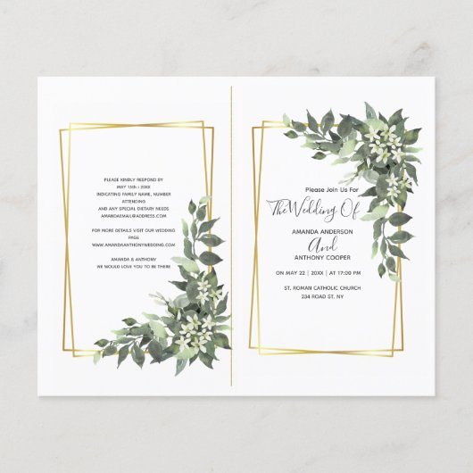 Prospectus 11,4 Cm X 14,2 Cm Cérémonie budgétaire, réception, rsvp, détails (Devant)