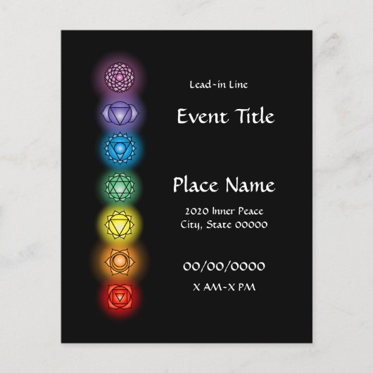 Prospectus 11,4 Cm X 14,2 Cm Chakras Événement Petit Flyer (Devant)