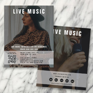 Prospectus 11,4 Cm X 14,2 Cm Chanteur musicien 2 Photo Médias sociaux