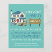 Prospectus 11,4 Cm X 14,2 Cm Charity Yard Sale Event Publicité Circulaire (Devant)