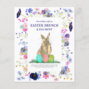 Prospectus 11,4 Cm X 14,2 Cm Chasse aux oeufs de Pâques Brunch Bunny Budget flo