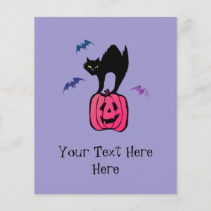 Prospectus 11,4 Cm X 14,2 Cm Chat effrayant Halloween Citrouille Pop Art