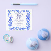 Prospectus 11,4 Cm X 14,2 Cm Cheap Something Blue Flower Bridal Shower (Simple)