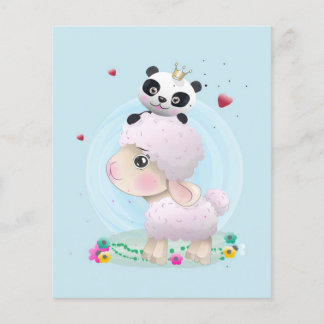 Prospectus 11,4 Cm X 14,2 Cm Chibi Sheep | Bébé mouton | Agneau d'amour pour le